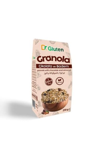 Dr. Gluten Glutensiz Çikolata & Badem Granola 250 Gr.