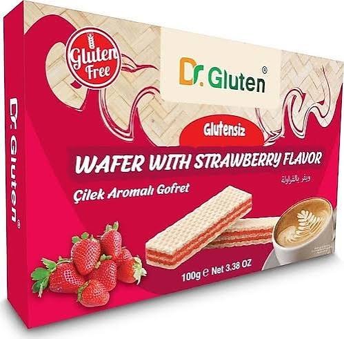 Dr. Gluten Glutensiz Çilekli Gofret 100 Gr.